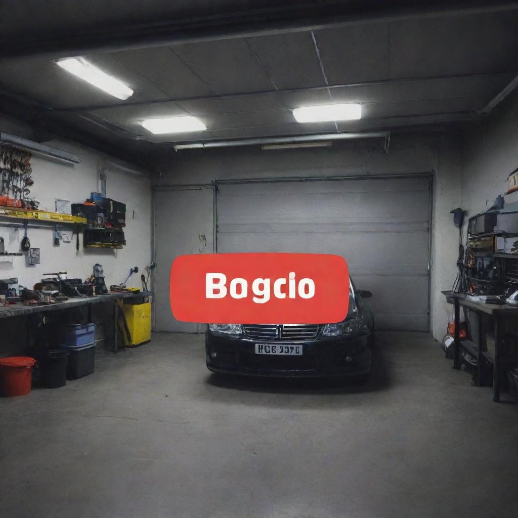 Generate a creative YouTube thumbnail featuring a background image of a garage with an overlying smaller image of an ECU. The prominent title is 'G60 ECU Repair'. The design should be captivating, reflecting the spirit of the 'Edmogarage' channel.