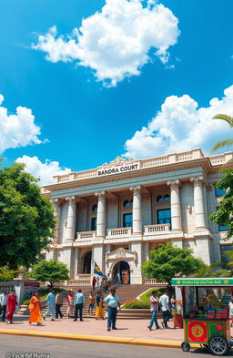 A detailed depiction of the Bandra Court in Mumbai, India