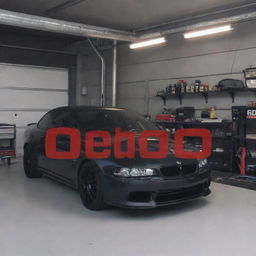 Design a captivating YouTube thumbnail for the 'Edmogarage' channel. Merge a background of a garage with a smaller, overlaid image of an ECU. Feature the title 'G60 ECU Repair' prominently. Experiment with creative design options.