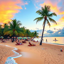 A serene tropical beach scene that embodies the perfect vacation