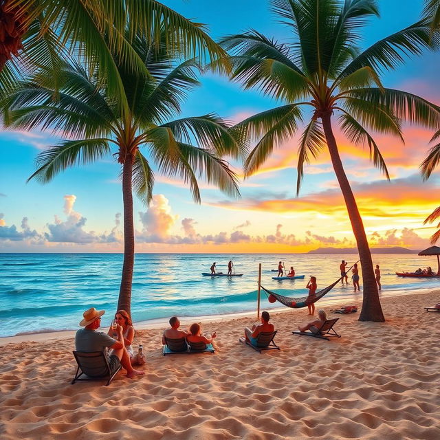 A serene tropical beach scene that embodies the perfect vacation