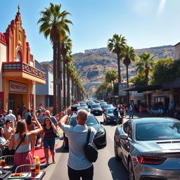 An ideal vacation scene in Hollywood, capturing the essence of glamour and excitement