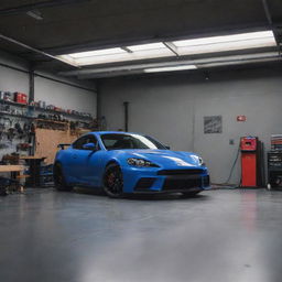 Create a compelling YouTube thumbnail for the 'Edmogarage' channel. The background should showcase a cool garage scenery, artistic integration of a smaller ECU image, and a bold, standout title 'G60 ECU Repair'.