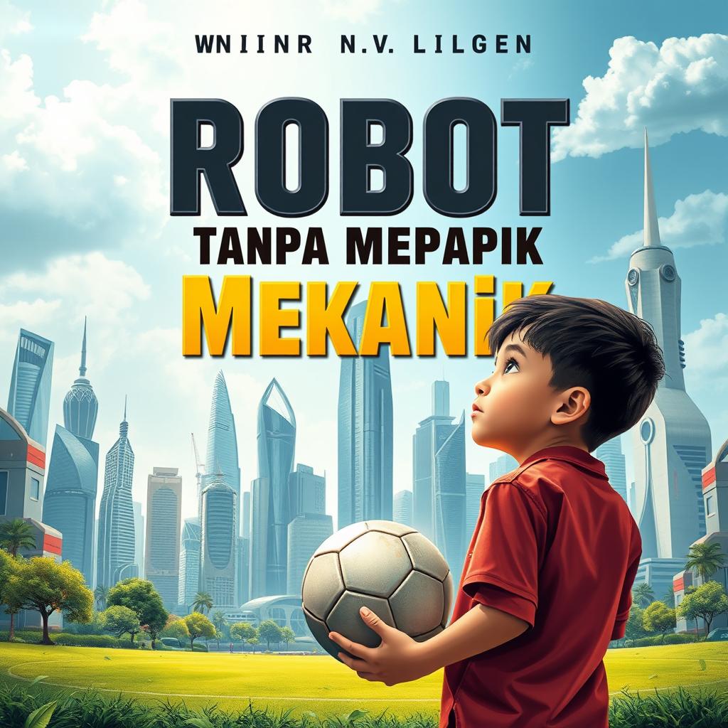 A captivating book cover featuring the title 'Robot Tanpa Mekanik' in bold, modern typography