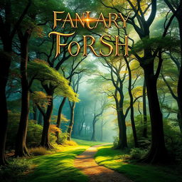 A visually striking book cover featuring a mystical forest illuminated by soft, magical light
