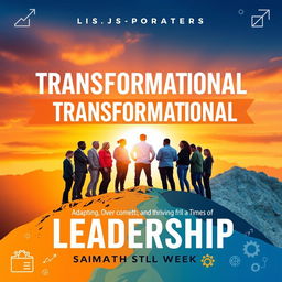 A captivating book cover for 'Transformational Leadership: Adapting, Overcoming, and Thriving in Times of Change'