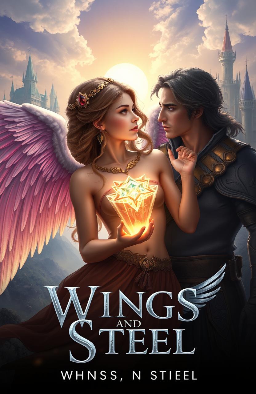 A captivating fantasy scene depicting a girl named Athena discovering her royal identity as a princess