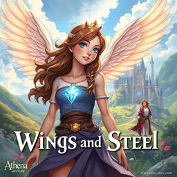 A vibrant fantasy illustration featuring a girl named Athena, who discovers her royal lineage as a princess