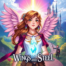 A vibrant fantasy illustration featuring a girl named Athena, who discovers her royal lineage as a princess