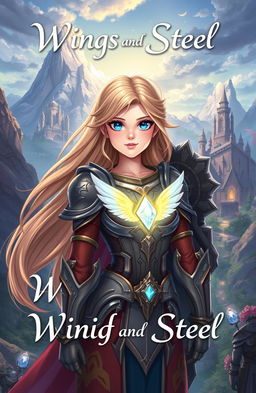 A fantasy adventure illustration depicting a girl named Athena, who has long flowing hair and a radiant, confident expression
