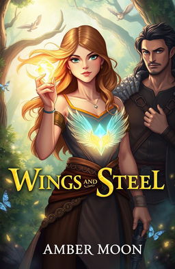 A fantasy illustration depicting a medieval scene featuring a strong and determined girl named Athena