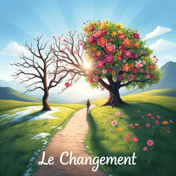 An inspiring illustration titled 'Le Changement', symbolizing transformation and growth