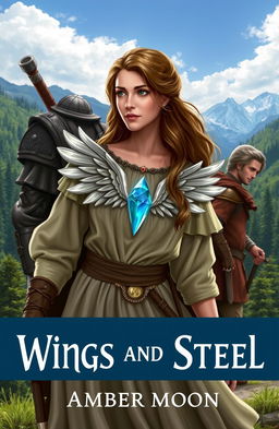 A medieval fantasy scene featuring a young woman named Athena, prominently displaying a mark of angel wings on her chest, symbolizing her royal heritage