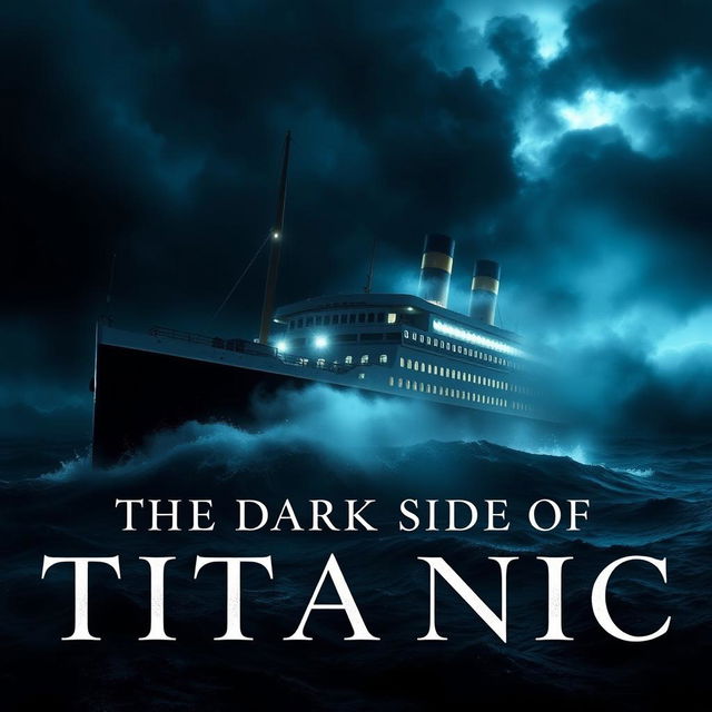 An eerie and captivating ebook cover for 'The Dark Side of Titanic'