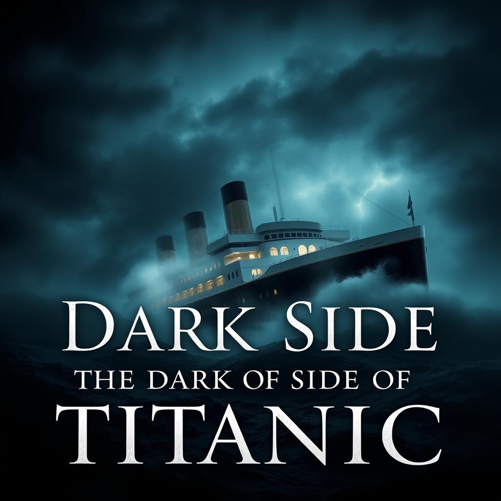 An eerie and captivating ebook cover for 'The Dark Side of Titanic'