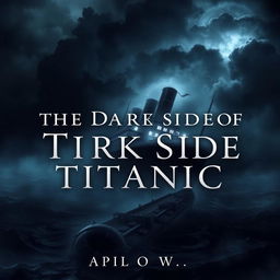 An eerie and captivating ebook cover for 'The Dark Side of Titanic'