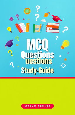A visually striking cover design for a study book dedicated to multiple-choice questions (MCQs)