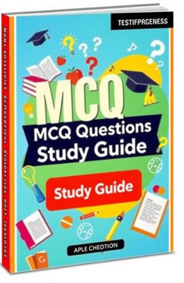 A visually striking cover design for a study book dedicated to multiple-choice questions (MCQs)