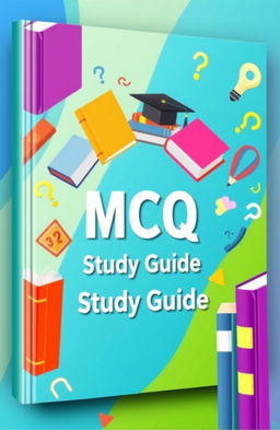 A visually striking cover design for a study book dedicated to multiple-choice questions (MCQs)