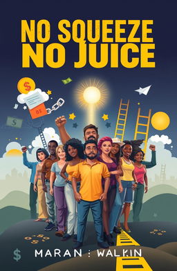 A striking book cover design for 'No Squeeze No Juice'