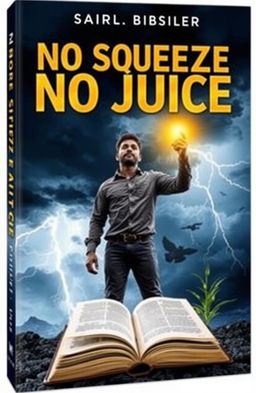 A dramatic book cover for 'No Squeeze No Juice', depicting themes of resilience and empowerment during turbulent times