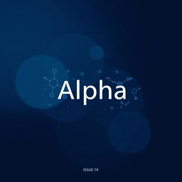 A scientific journal cover page titled 'Alpha', featuring a sleek and modern design