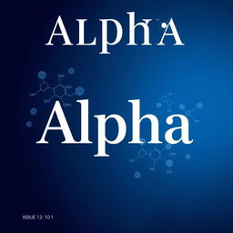 A scientific journal cover page titled 'Alpha', featuring a sleek and modern design