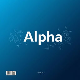 A scientific journal cover page titled 'Alpha', featuring a sleek and modern design