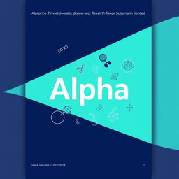 A scientific journal cover page for 'Alpha', designed with a sleek and professional aesthetic