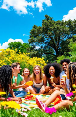 An extraordinary scene showcasing the essence of awesomeness, featuring a vibrant and colorful visual representation of positivity and joy