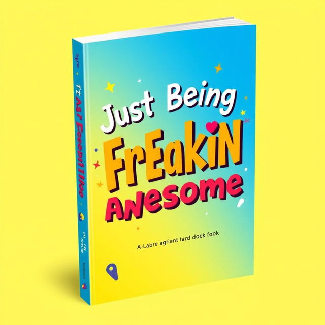 A vibrant and eye-catching typography-based book cover featuring the title "Just Being Freakin Awesome" prominently displayed in bold, playful lettering