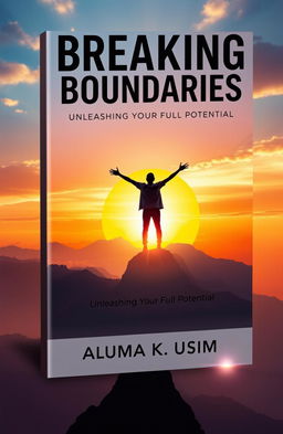 A striking book cover design for 'BREAKING BOUNDARIES: Unleashing Your Full Potential' by ALUMA K USIM