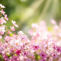 An ethereal floral scene filled with vibrant and delicate blossoms, radiating a sense of beauty, healing, and hope