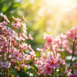An ethereal floral scene filled with vibrant and delicate blossoms, radiating a sense of beauty, healing, and hope