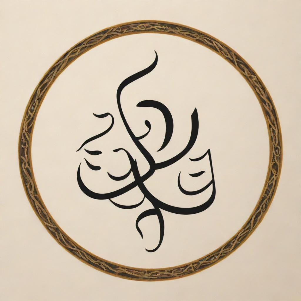 Generate a creative and unique visualization of the Farsi names 'Bahadar Bahnavard', showing them intertwined in an elegant calligraphic script.