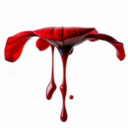 A vivid depiction of a red flower melting, encapsulating a blend of terror, healing, and hope
