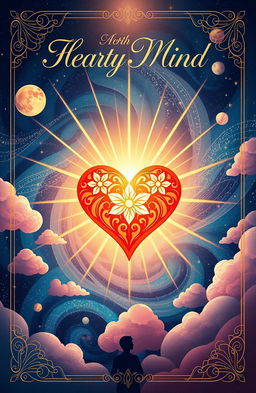 A captivating and artistic poetry book cover that visually represents the themes of heart, mind, world, time, and hope