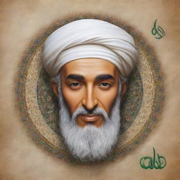 An abstract interpretation of prophet Mohammed, focusing on his message of peace, unity, and spirituality, respecting the Islamic tradition of avoiding direct depiction.