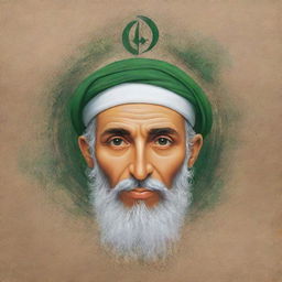 An abstract interpretation of prophet Mohammed, focusing on his message of peace, unity, and spirituality, respecting the Islamic tradition of avoiding direct depiction.