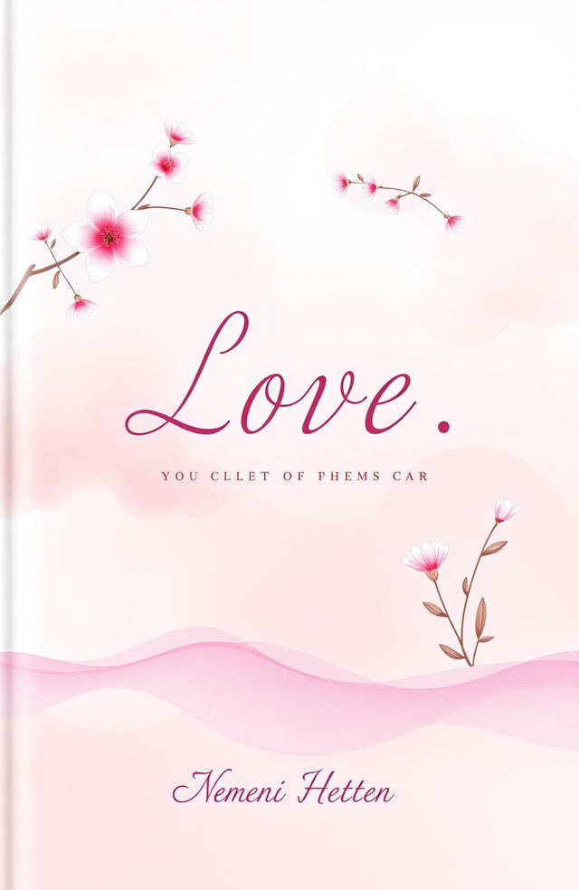 A beautifully designed book cover for a collection of love poems written by a man