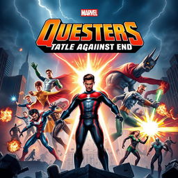 An epic Marvel movie poster featuring the Questers with Mr