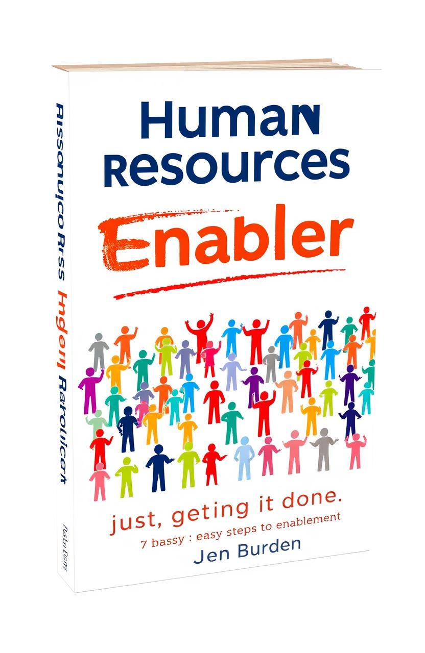 Book cover design for a book titled ‘Human Resources’ featuring the word 'Resources' struck out and creatively replaced with the word ‘Enabler’