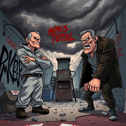 A striking illustration titled 'Mépris Total', depicting themes of disdain and conflict