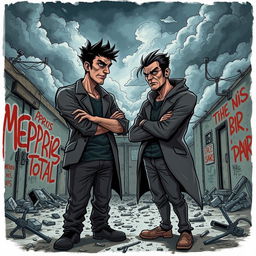 A striking illustration titled 'Mépris Total', depicting themes of disdain and conflict