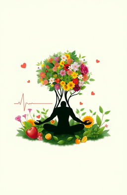 An artistic representation of the psychology of health, featuring a serene and inviting atmosphere