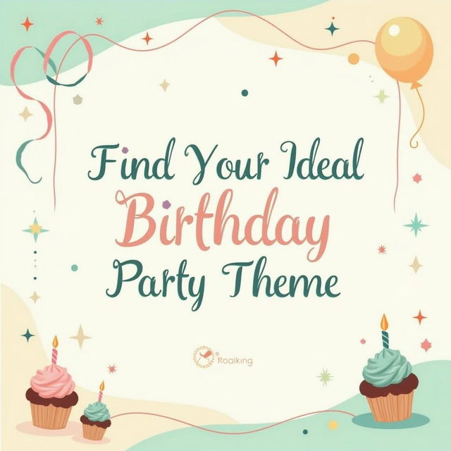 A stunning and professionally designed poster titled 'Find Your Ideal Birthday Party Theme'