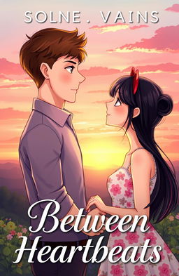 A beautifully illustrated romance book cover featuring a 6ft tall man and a 5'2ft woman who are gently holding hands, their fingers almost connected, showcasing the deep, undeniable love in their gazes