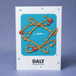 Design a cute, cartoon-style card called 'DNAproof'. The card, adorned with adorable DNA strands, holds the enchanting power to exchange a strong card from the opponent's pool.