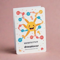 Design a cute, cartoonish card named 'DNAProtector'. Show the card with playful DNA motifs, exuding the whimsical power to cancel an opponent's move.