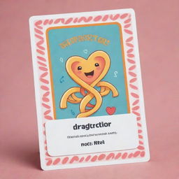 Design a cute, cartoonish card named 'DNAProtector'. Show the card with playful DNA motifs, exuding the whimsical power to cancel an opponent's move.